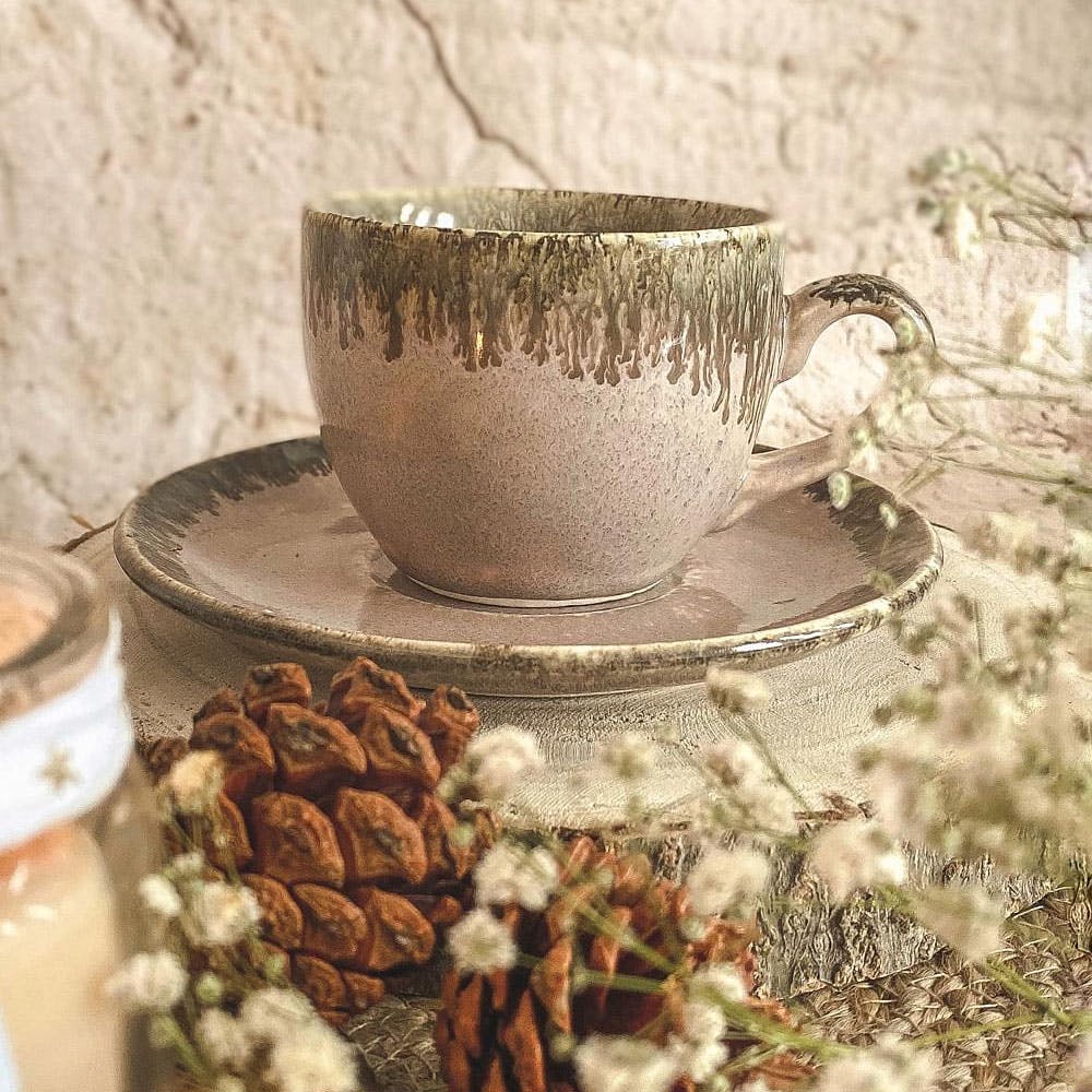 Handmade Large Sarvottam Round Tea Cup And Saucer (Set of 6)