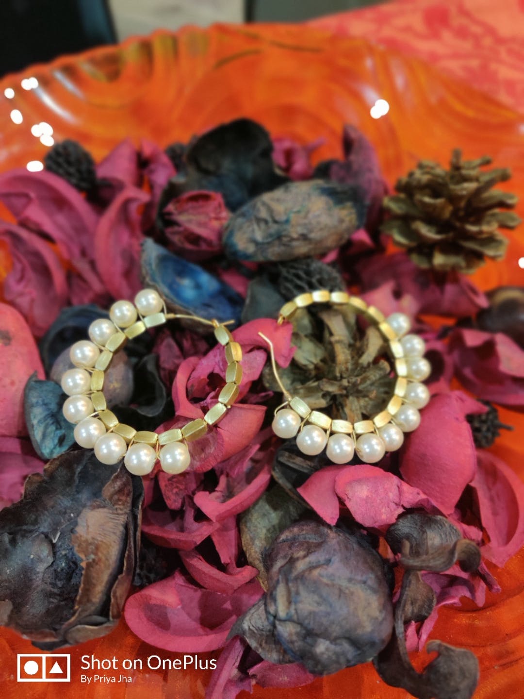 Lovely Pearl Hoop Earrings From Paya