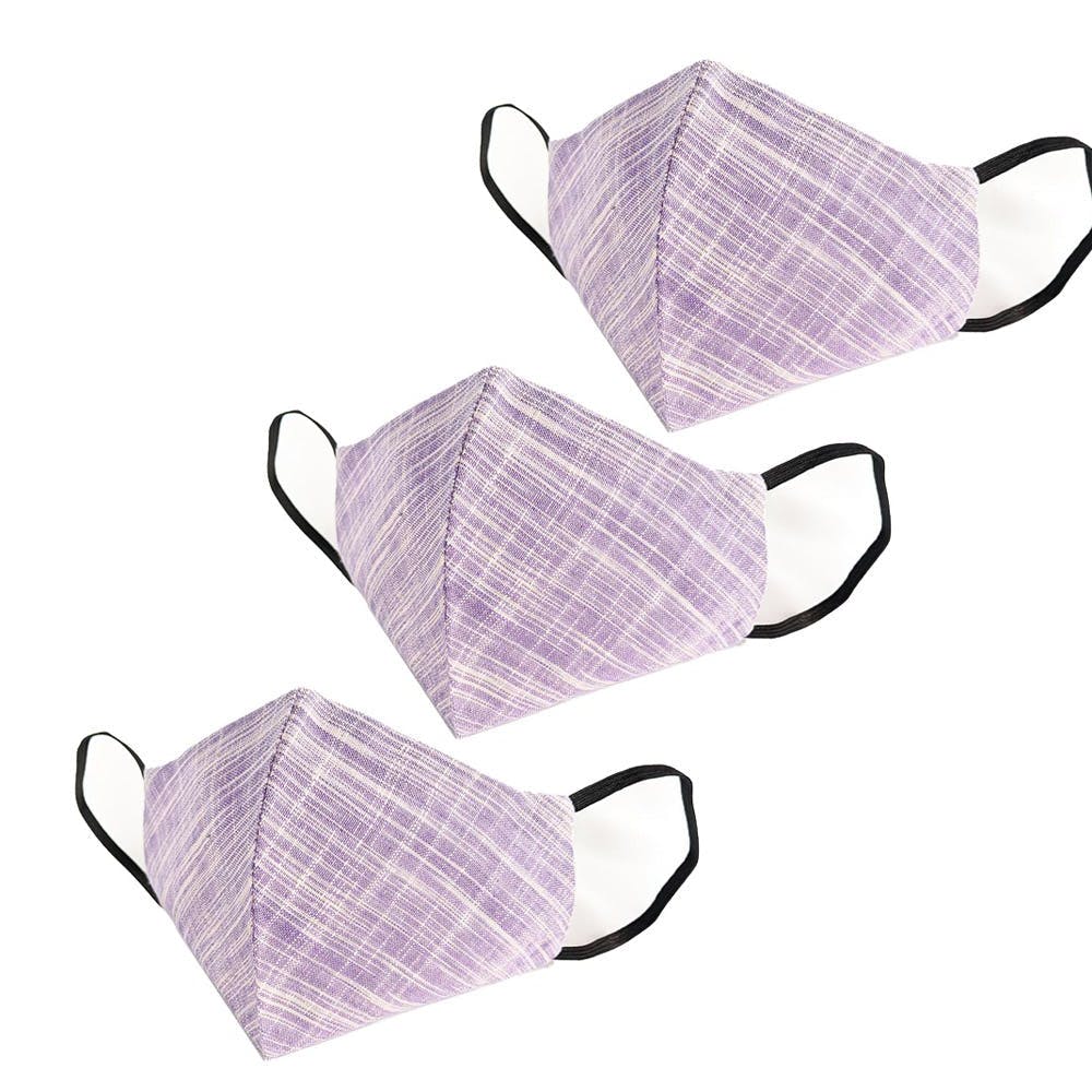 Lavender Khadi Face Masks (Pack Of 3)