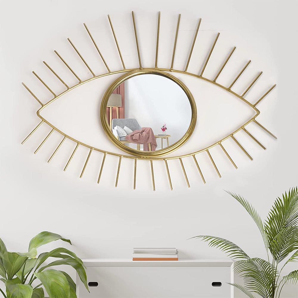 Brass Beautiful Eye Shaped Wall Mirror