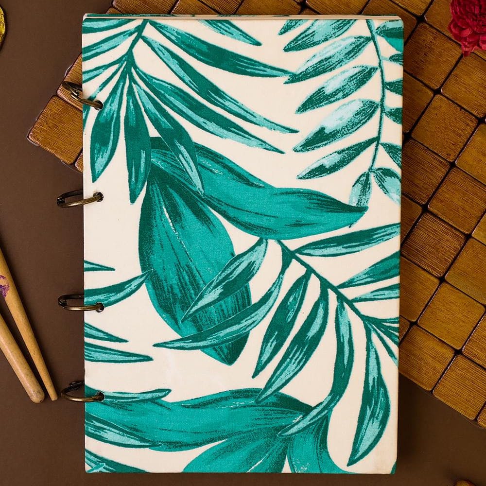 A5 Size Fabric Journal - Green Paradise