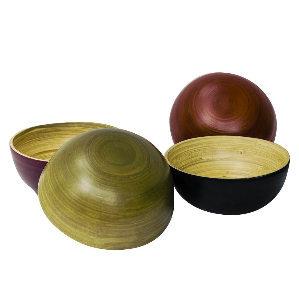Bamboo Bowl S - Set Of 4 (Marsala, Purple, Blueberry, Olive)