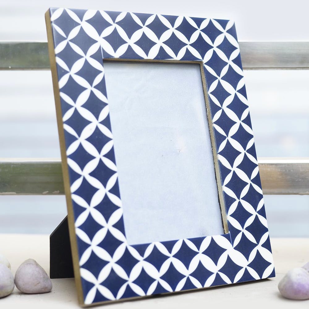 Wood Blue Photo Frame