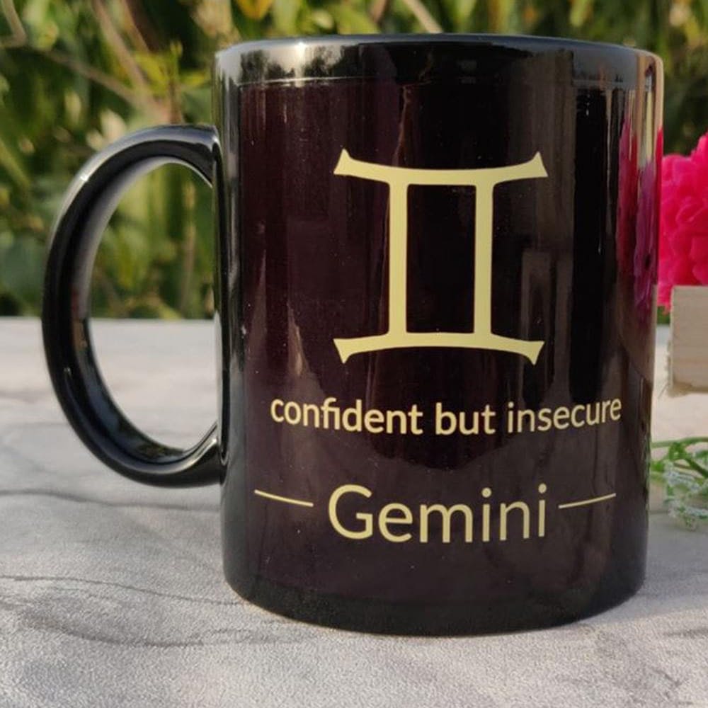 'Gemini' Black Coffee Mug