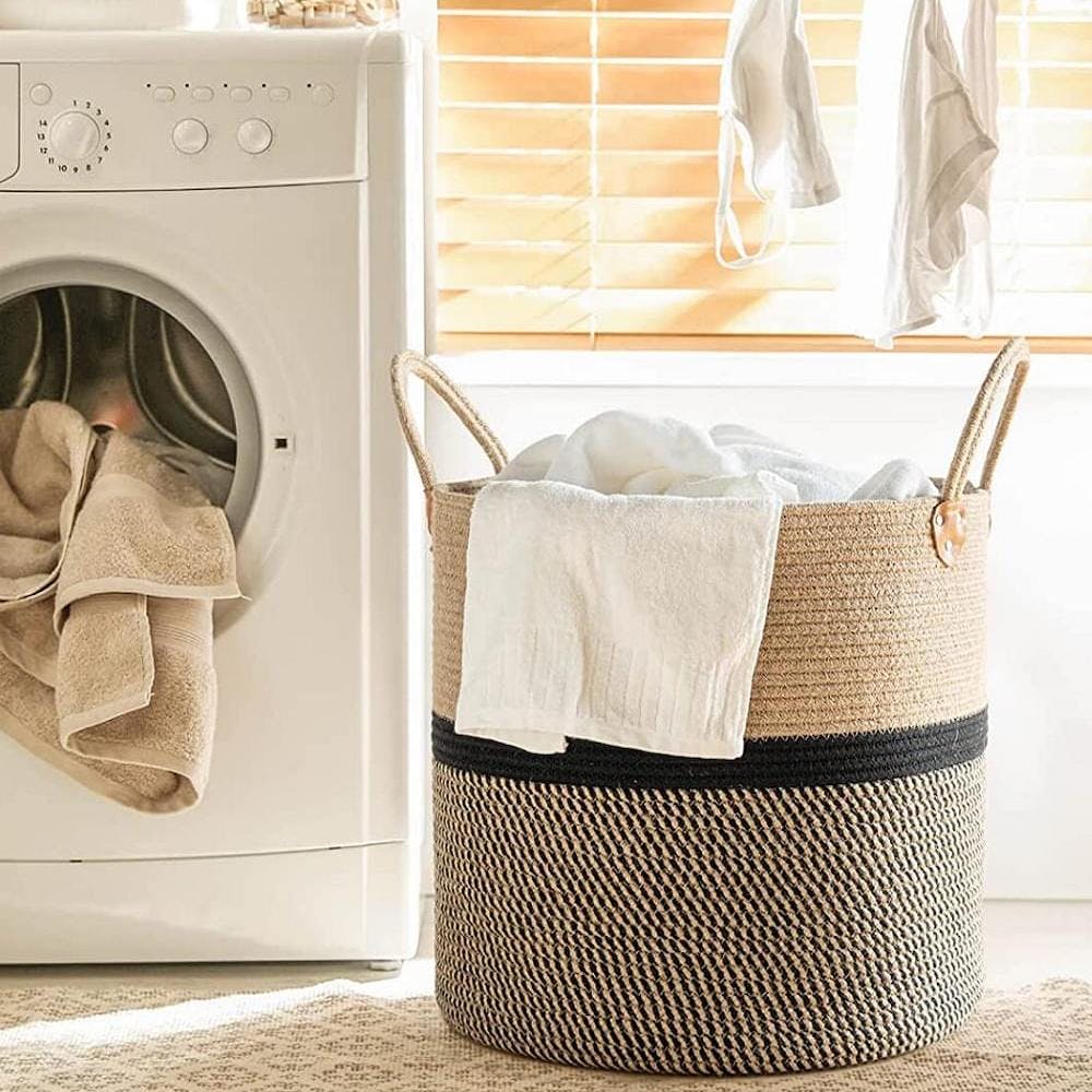 Jute & Cotton Sturdy Laundry/Toy Basket