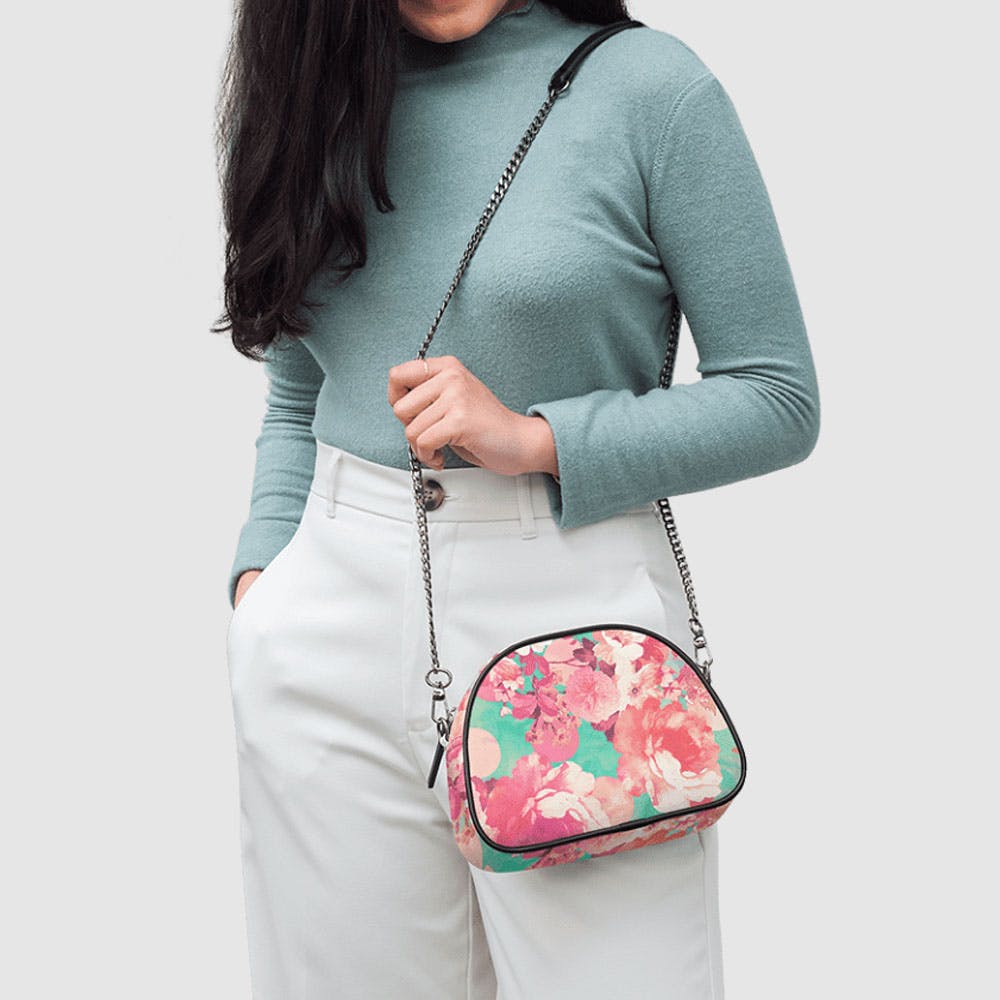 Spring Floral Cross-Body Bag