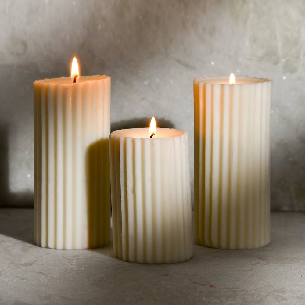 Combo of 3 Cinnamon Roll Scented Pillar Candles