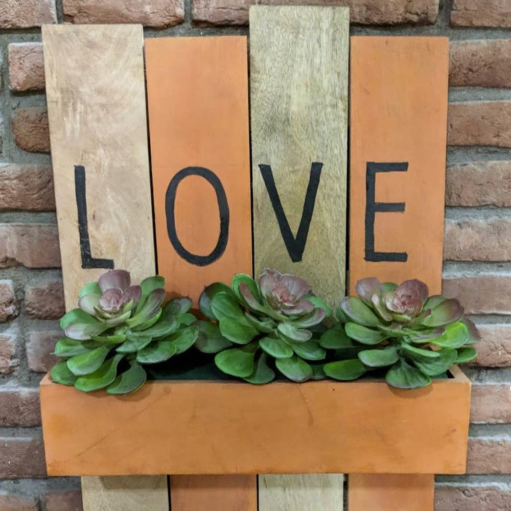 Wooden Wall Planter