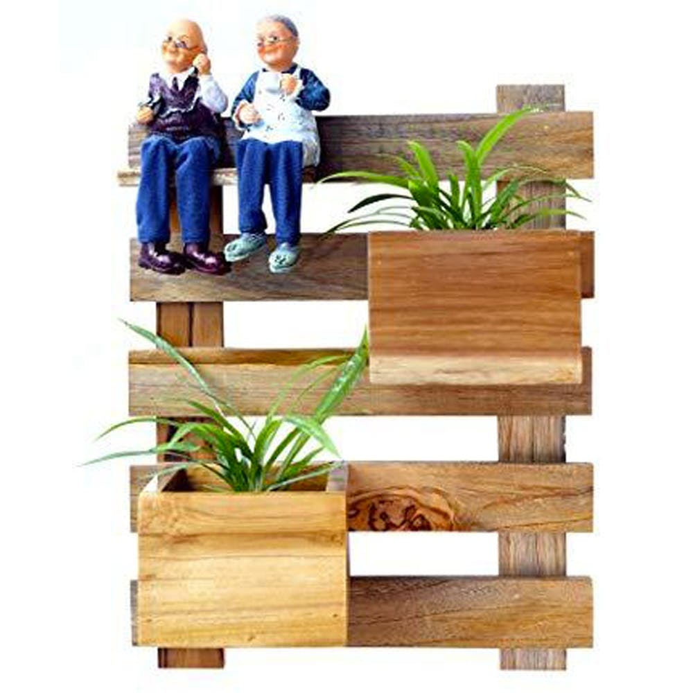 Wooden Wall Planter Stand