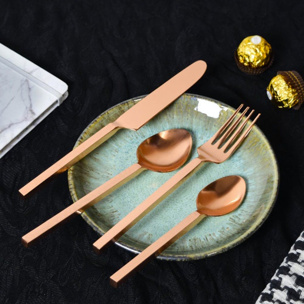 Copper Gold Cutlery Set