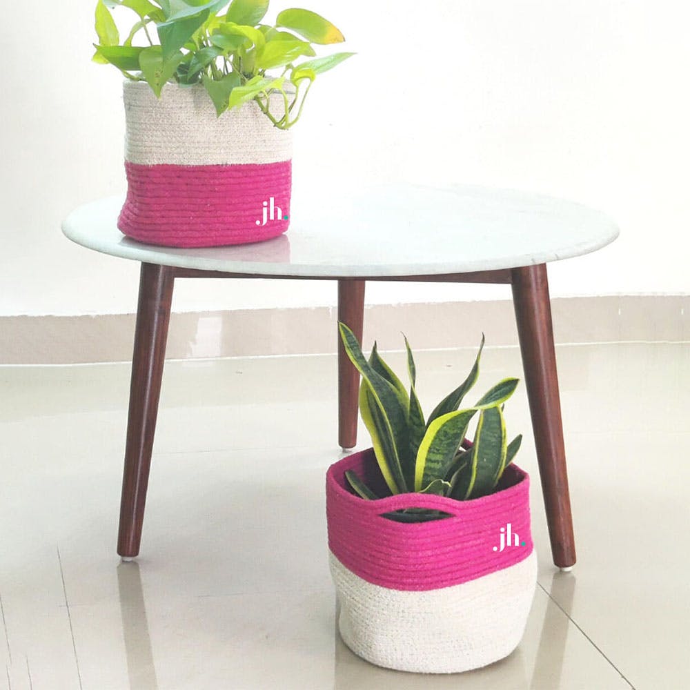 Radiant Pink Planters Or Storage Baskets (Set of 2)