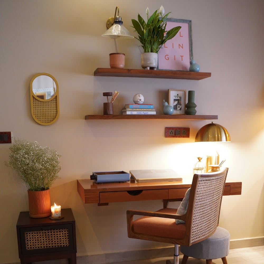 Furniture,Property,Plant,Green,Table,Interior design,Orange,Lighting,Yellow,Shelving