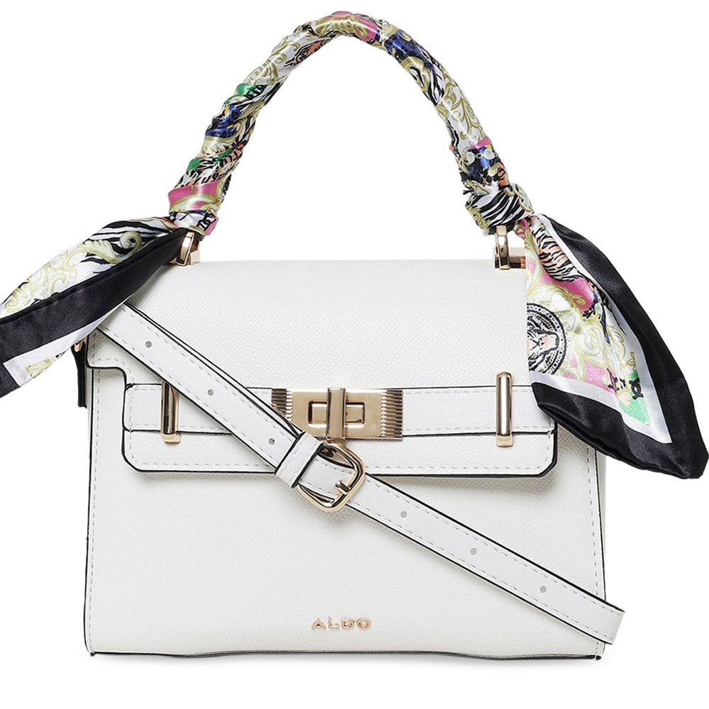 White Structured Handheld Bag
