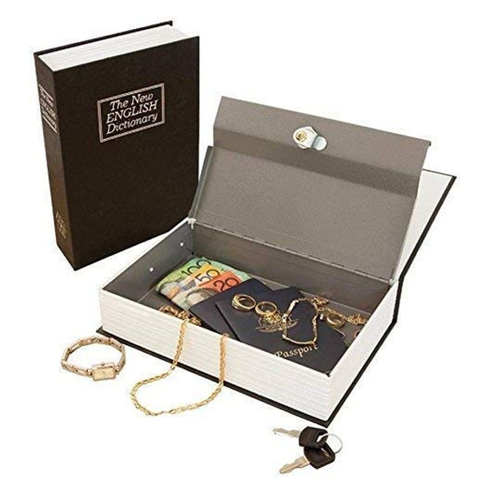 Gnexin Metal Hidden Secret Book Safe Security Dictionary Jewelry Locker Vault Box