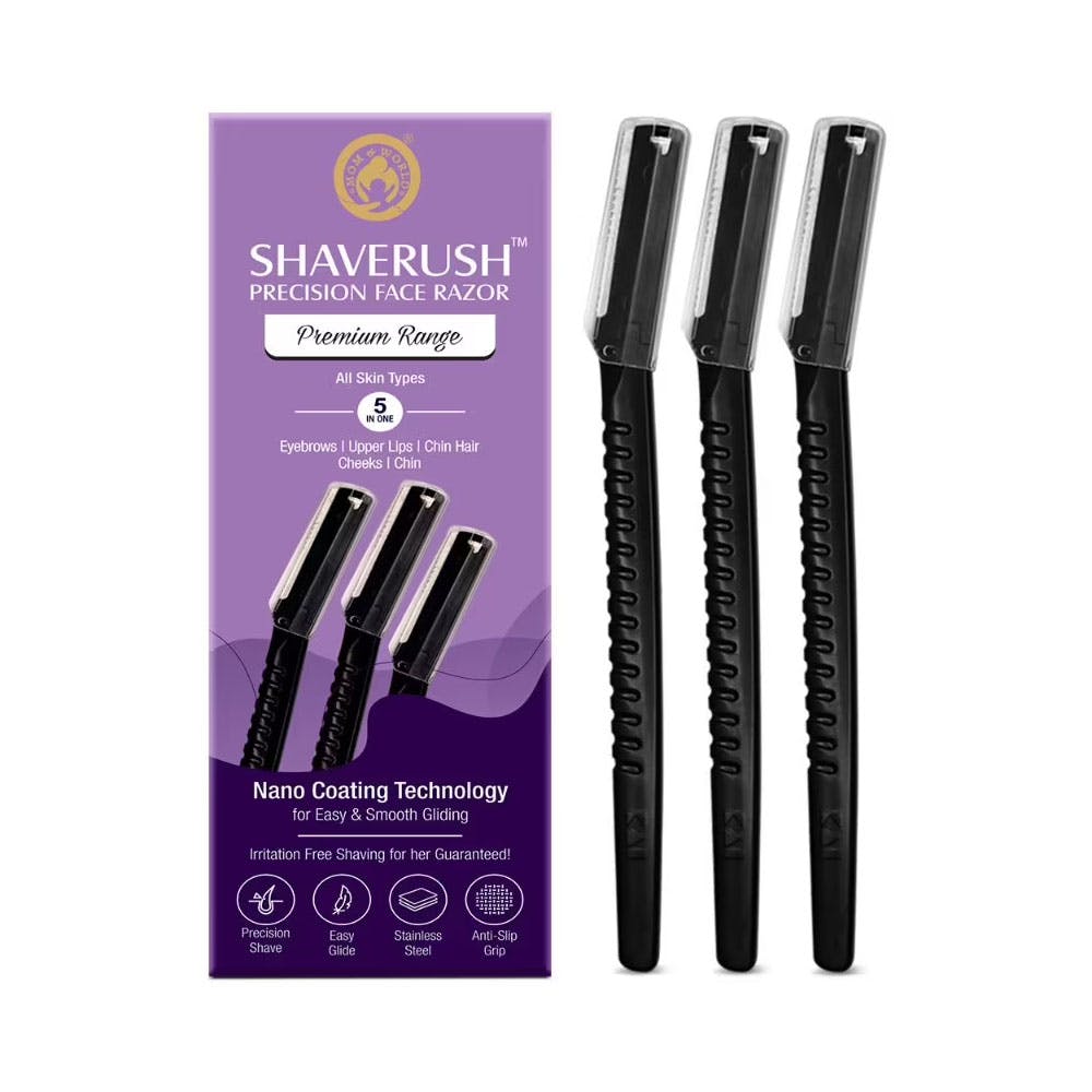 Mom & World ShaveRush Women Precision Face Razors - Pack of 3