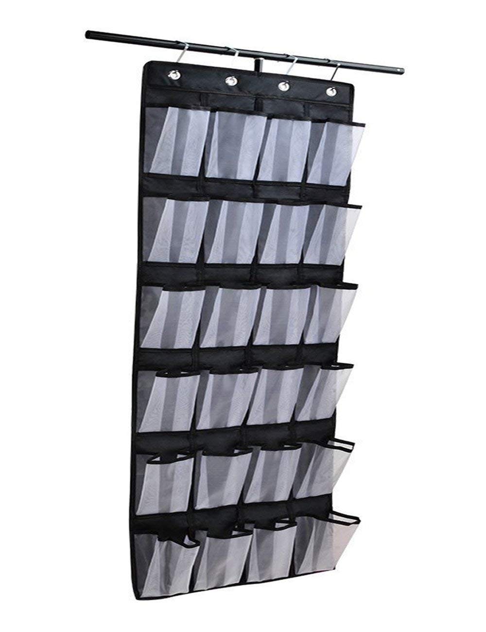 Home Style India Over The Door Shoe Organizer with 24 Reinforced Pockets Assorted