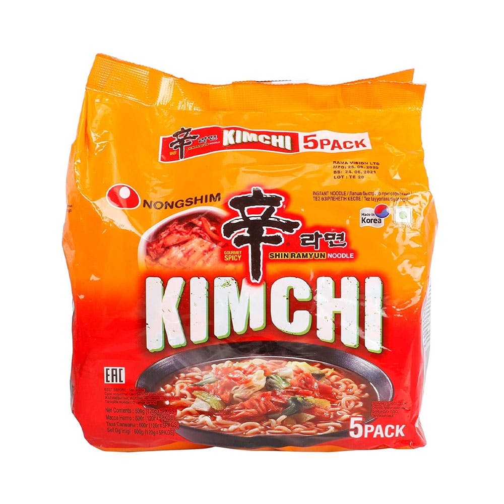 Nong Shim Shin Ramyun Kimchi Instant Noodle, 5 Pack