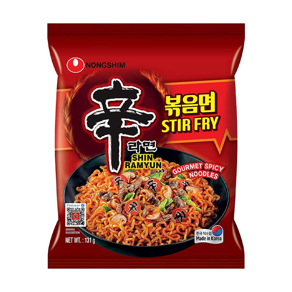Nongshim Stir Fry Shin Ramuyn Instant Noodles, Gourmet Spicy, 4.62 oz / 131 g
