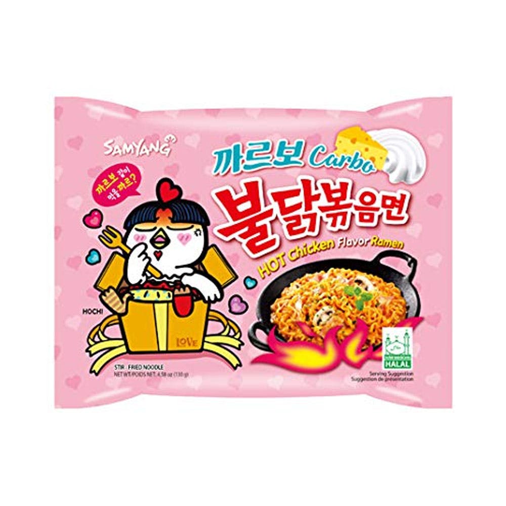 Sam Yang Buldak Carbo Hot Chicken Flavour Ramen Instant Korean Noodles Pack of 2