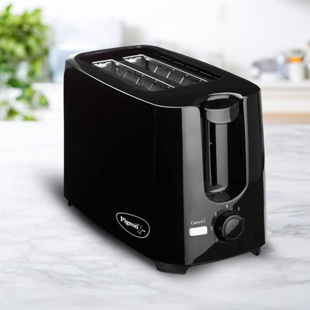 Pigeon 2 Slice Auto Pop up Toaster. A Smart Bread Toaster for Your Home (750 Watt) (black)