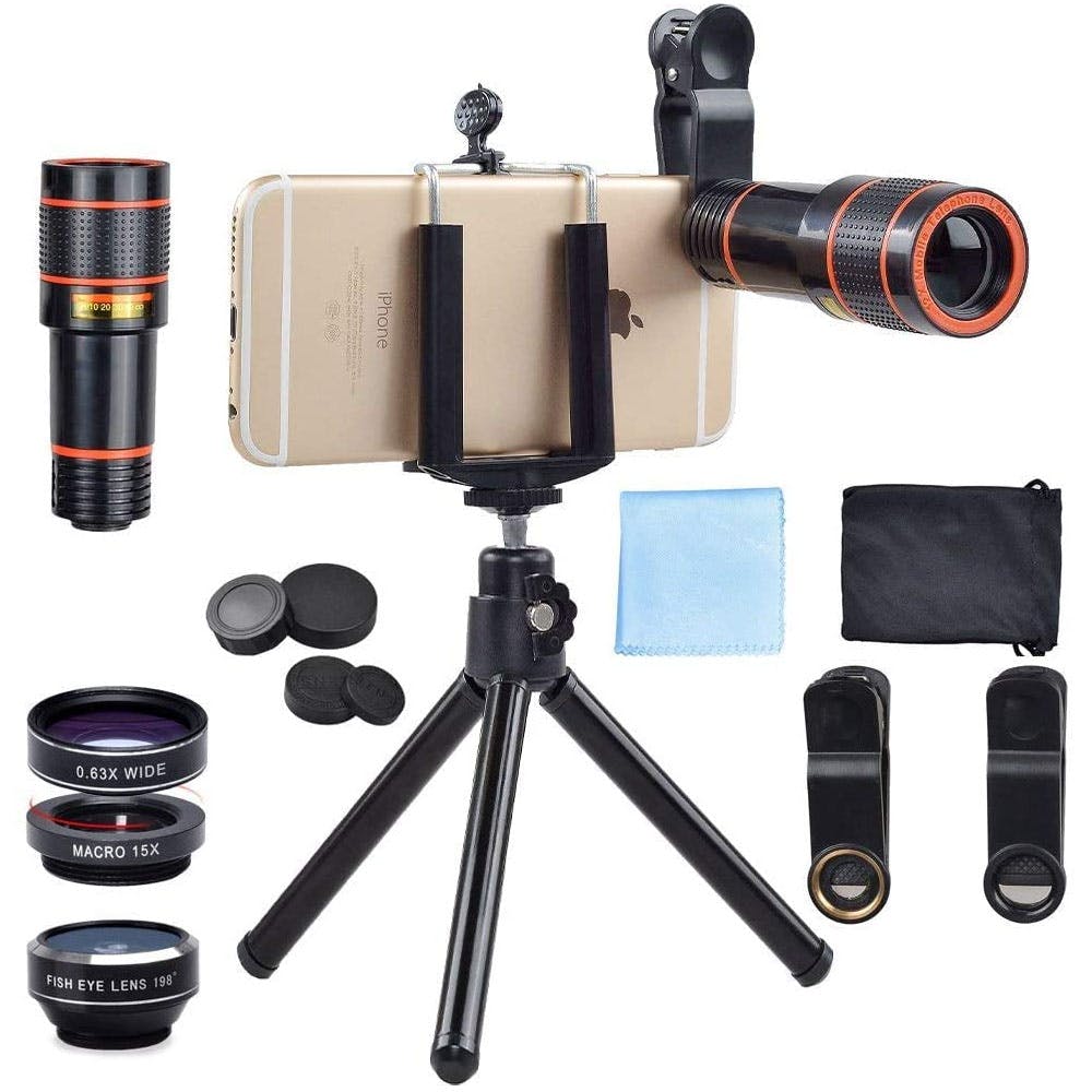 Apexel Professional Optical Phone 12X Camera Lens (Telephoto Fisheye/Wide/Macro lens)