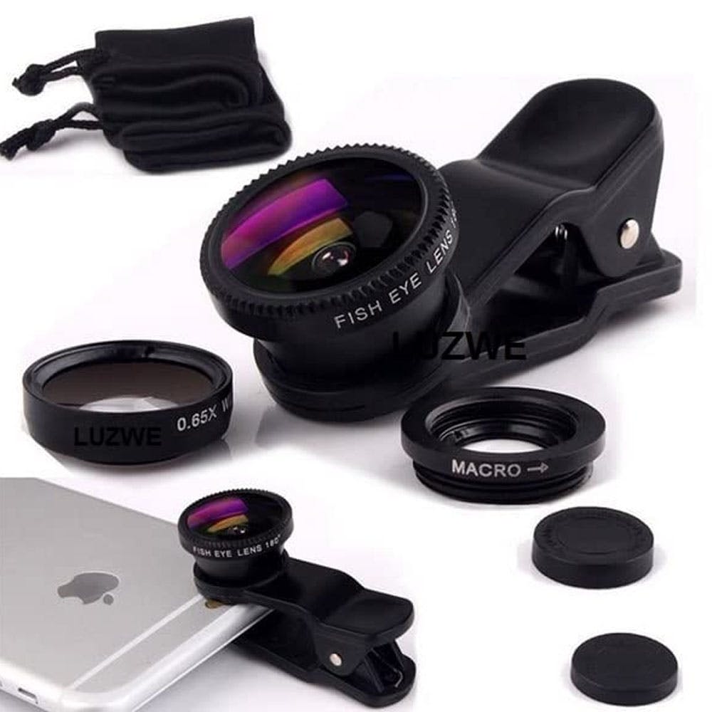 LUZWE 3in1 Photo Lens Kit (Wide Angle, Fish Eye & Macro Lens)