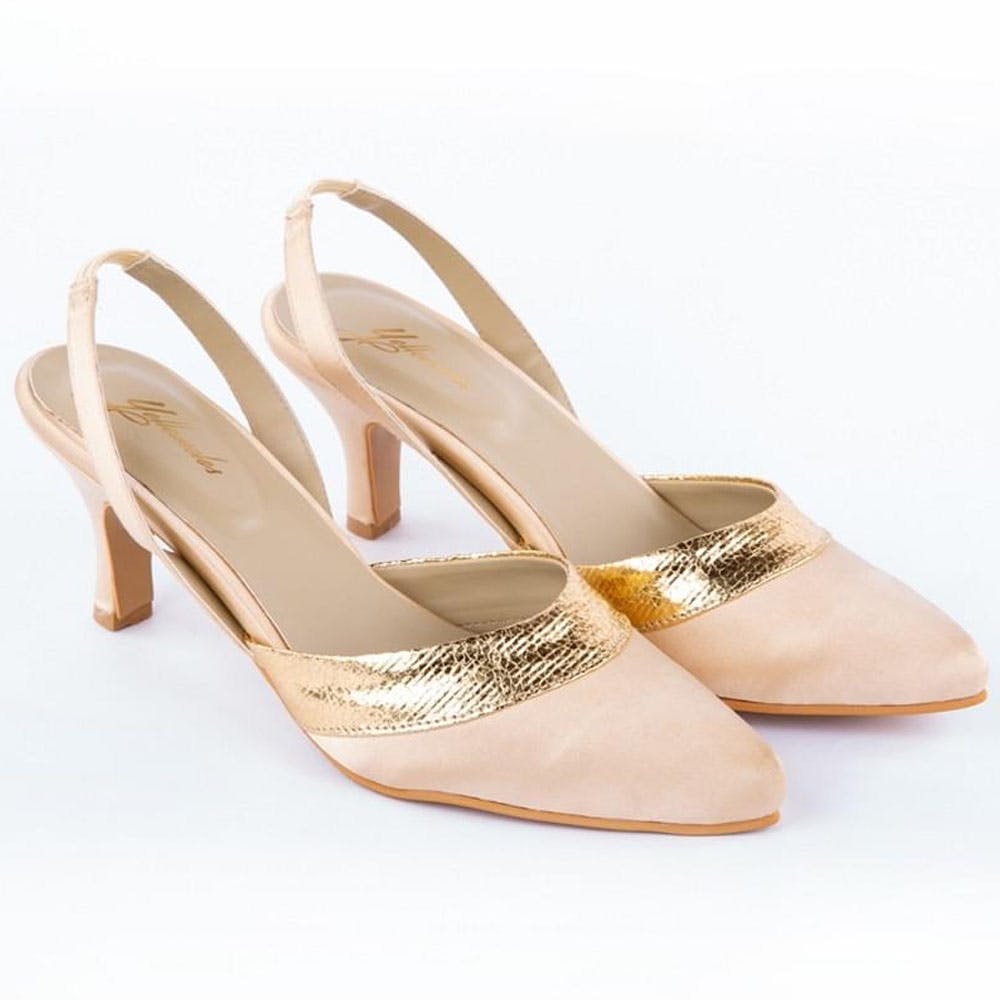 Gold Trim Slingback Pumps