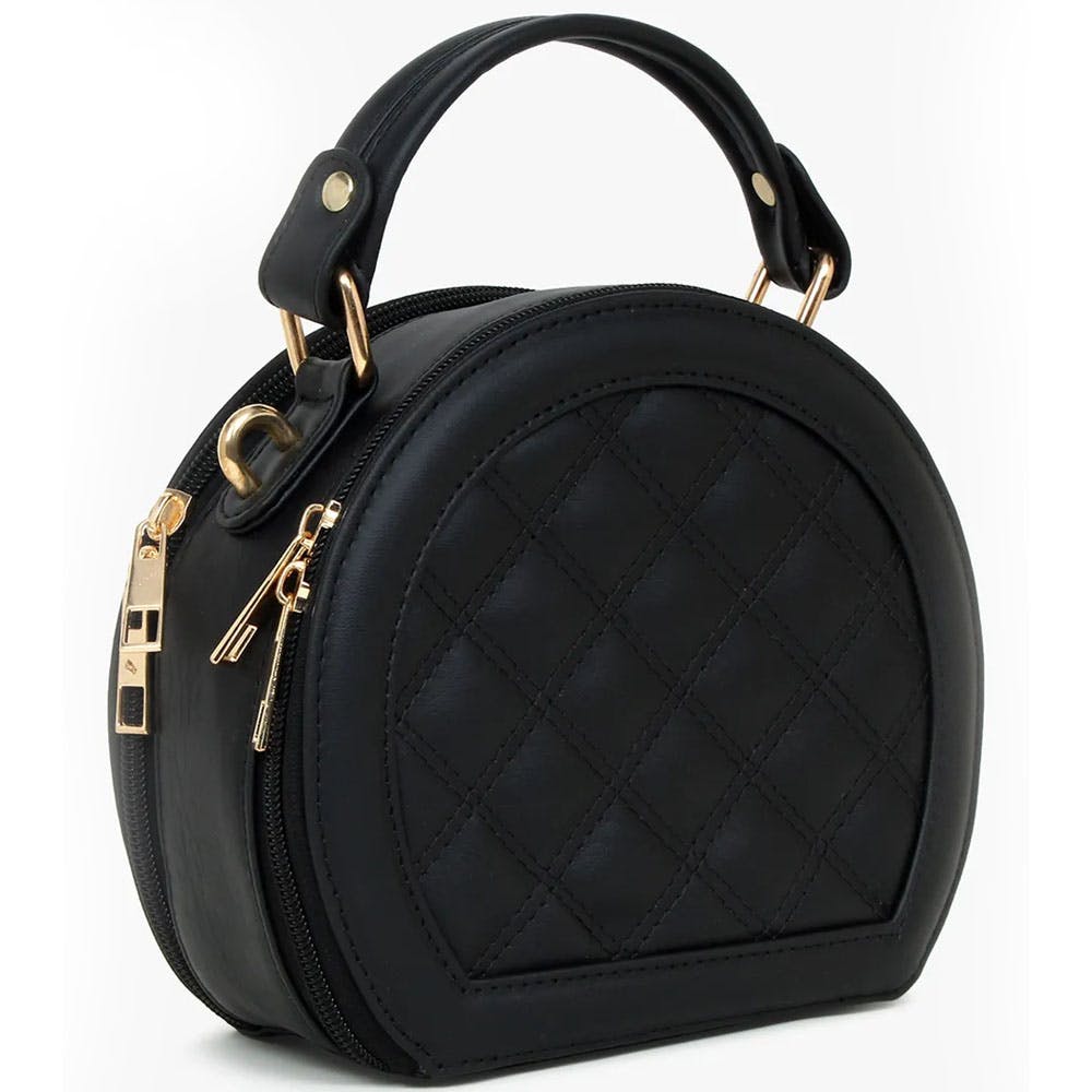 Black Checkered Sling Bag