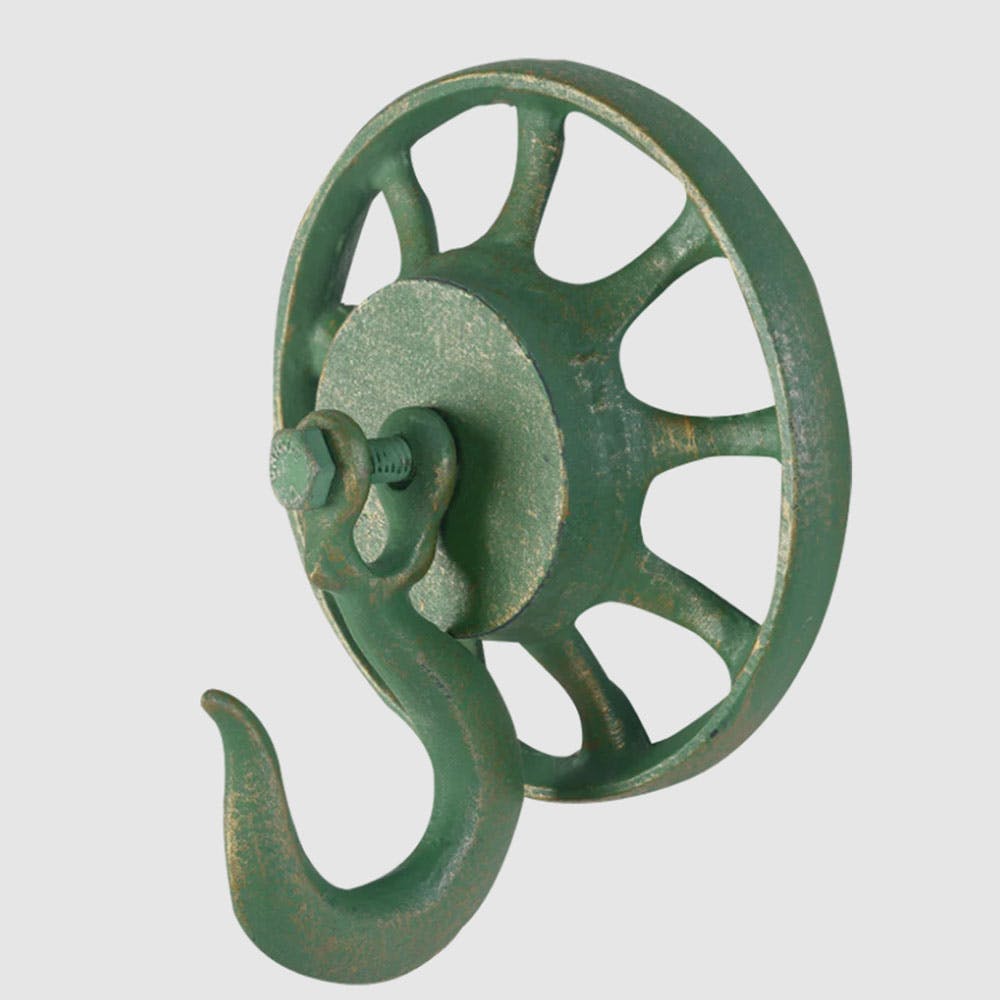 Green Pulley Wall Hook