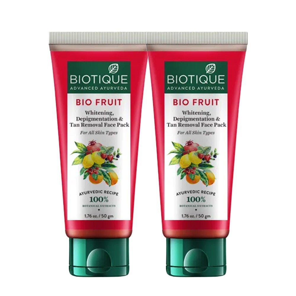 Biotique Bio Fruit Tan Removal Face Pack - Pack of 2