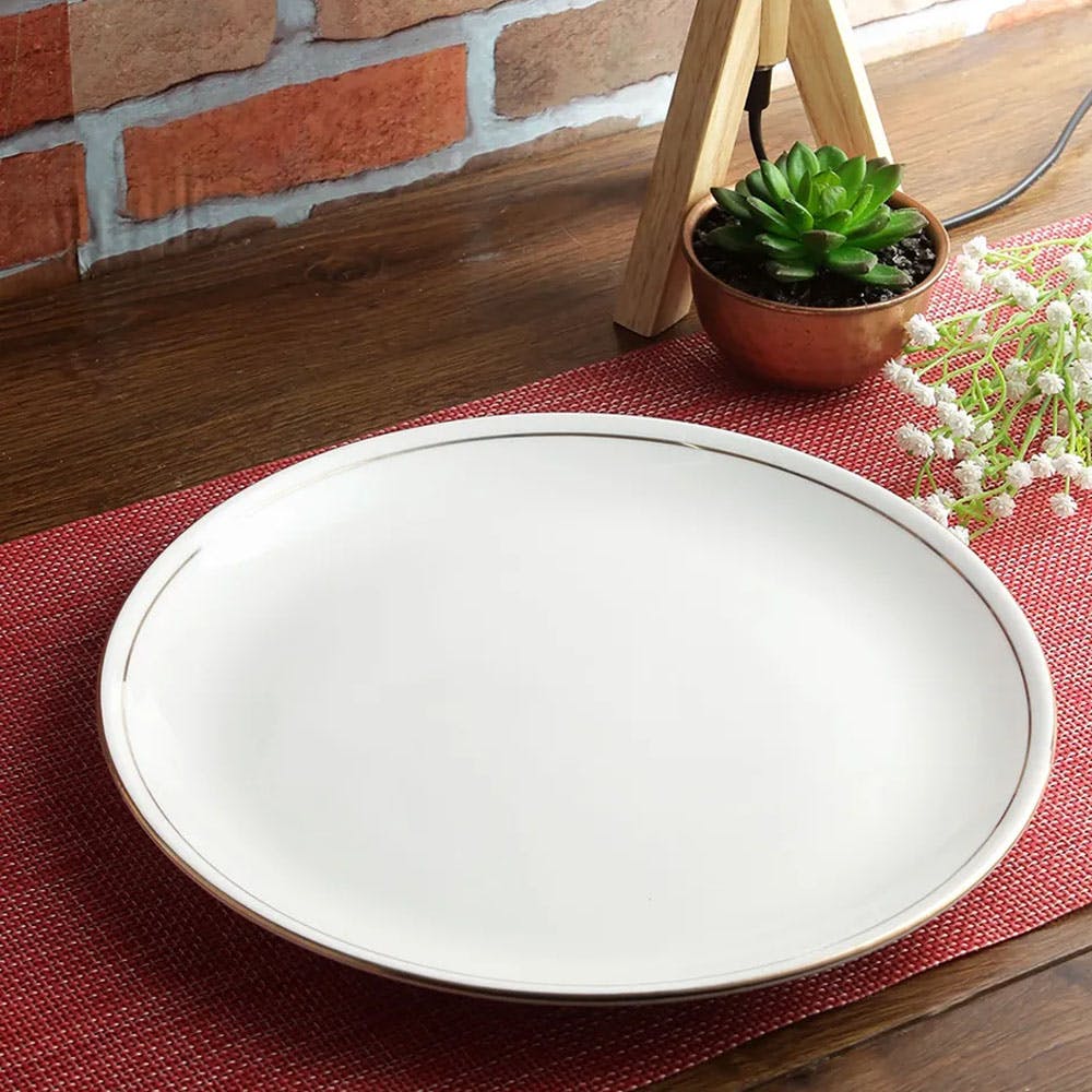 Avril Bone China Dinner Plate 27 Cm in White Colour