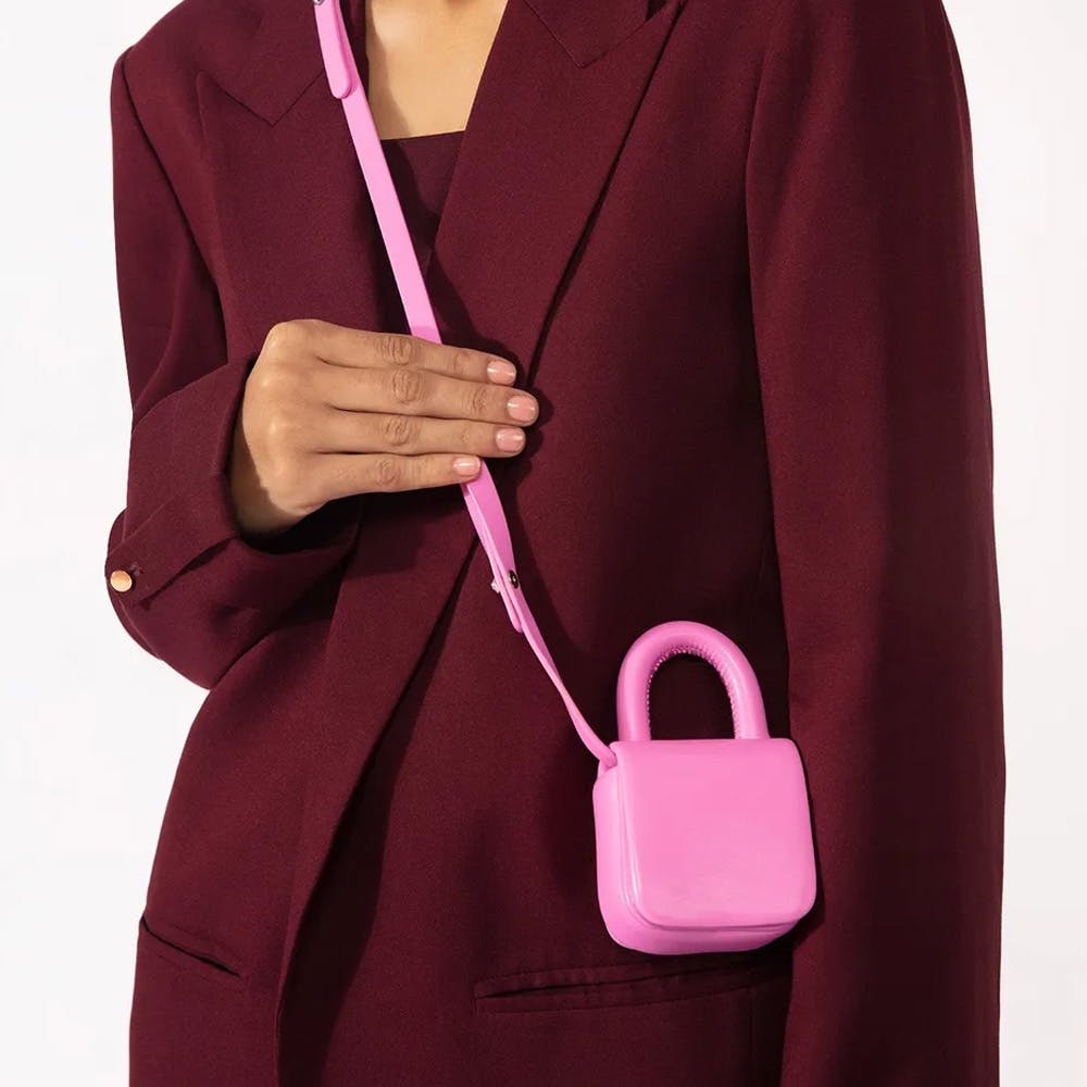 Pink Solid Coin Bag