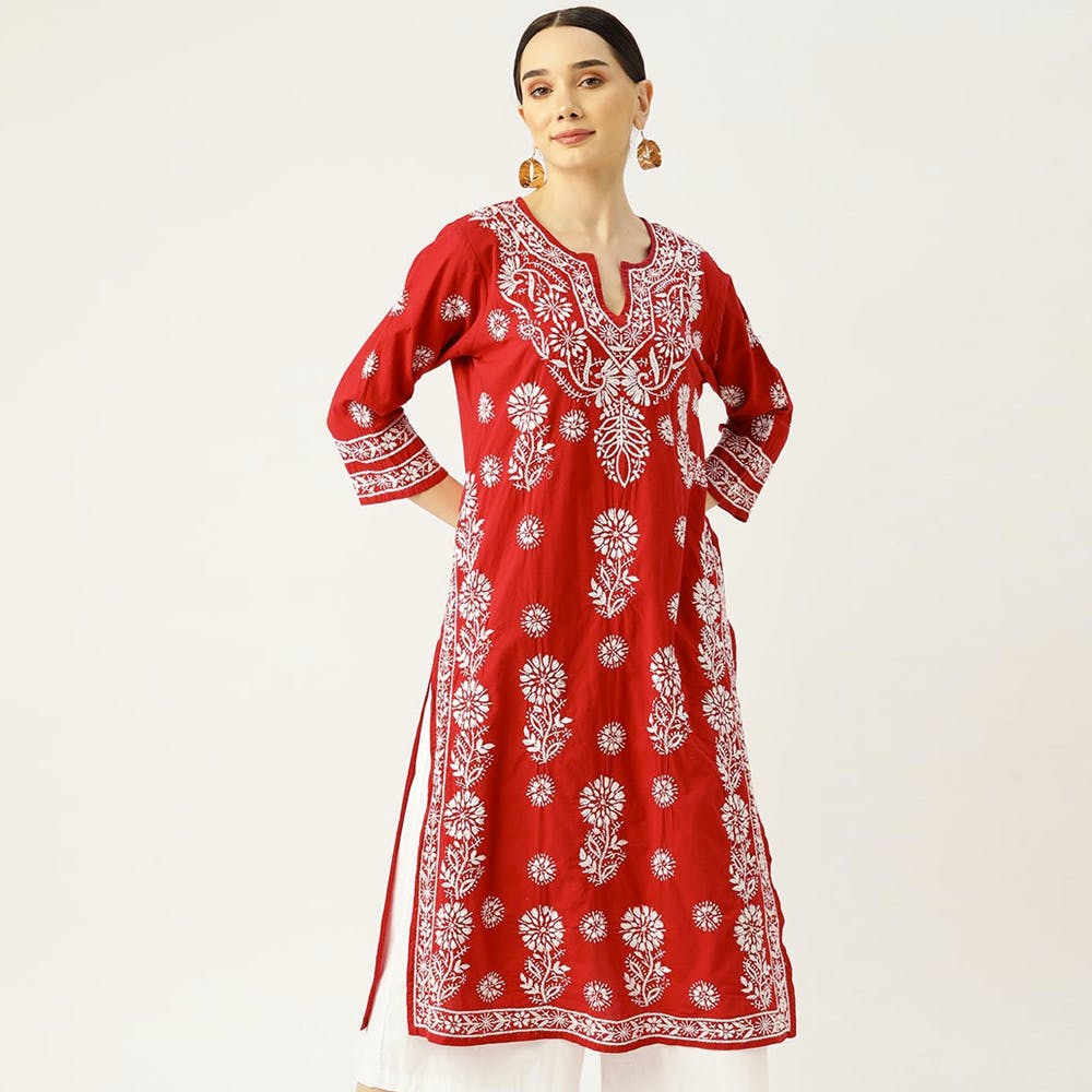 Buy La Princess Women's Designer 3/4 Sleeve Viscose Floral Print Kurta and  Pant Set (Khaki, M) at Amazon.in