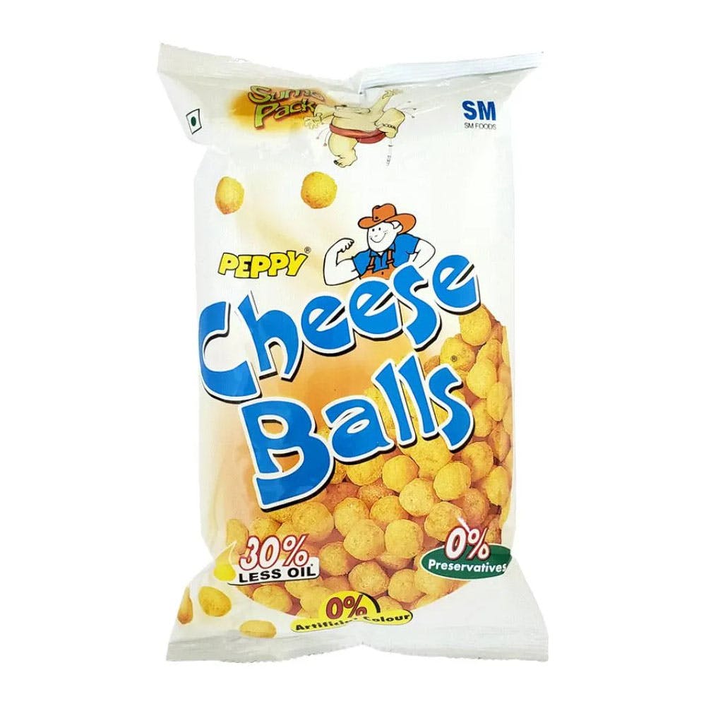 PEPPY Cheese Balls - 30% Less Oil, No Onion Or Garlic, Preservative Free, 60 g