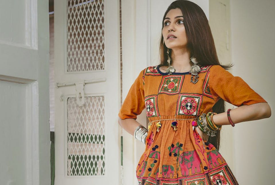 Fancy Dress Men's Embroidered Orange Colour Cotton Traditional New Designer Navratri  Garba Kediyu Pajama : Amazon.in: Fashion