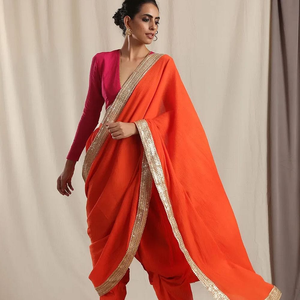 Western best sale saree style