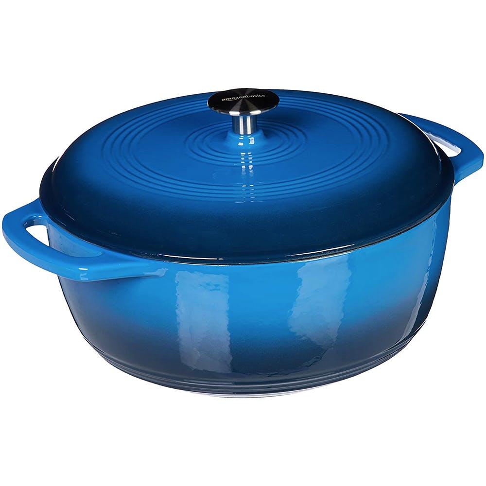 AmazonBasics Enameled Heavy Duty Cast Iron Dutch Oven/Cooking Pan With Lid