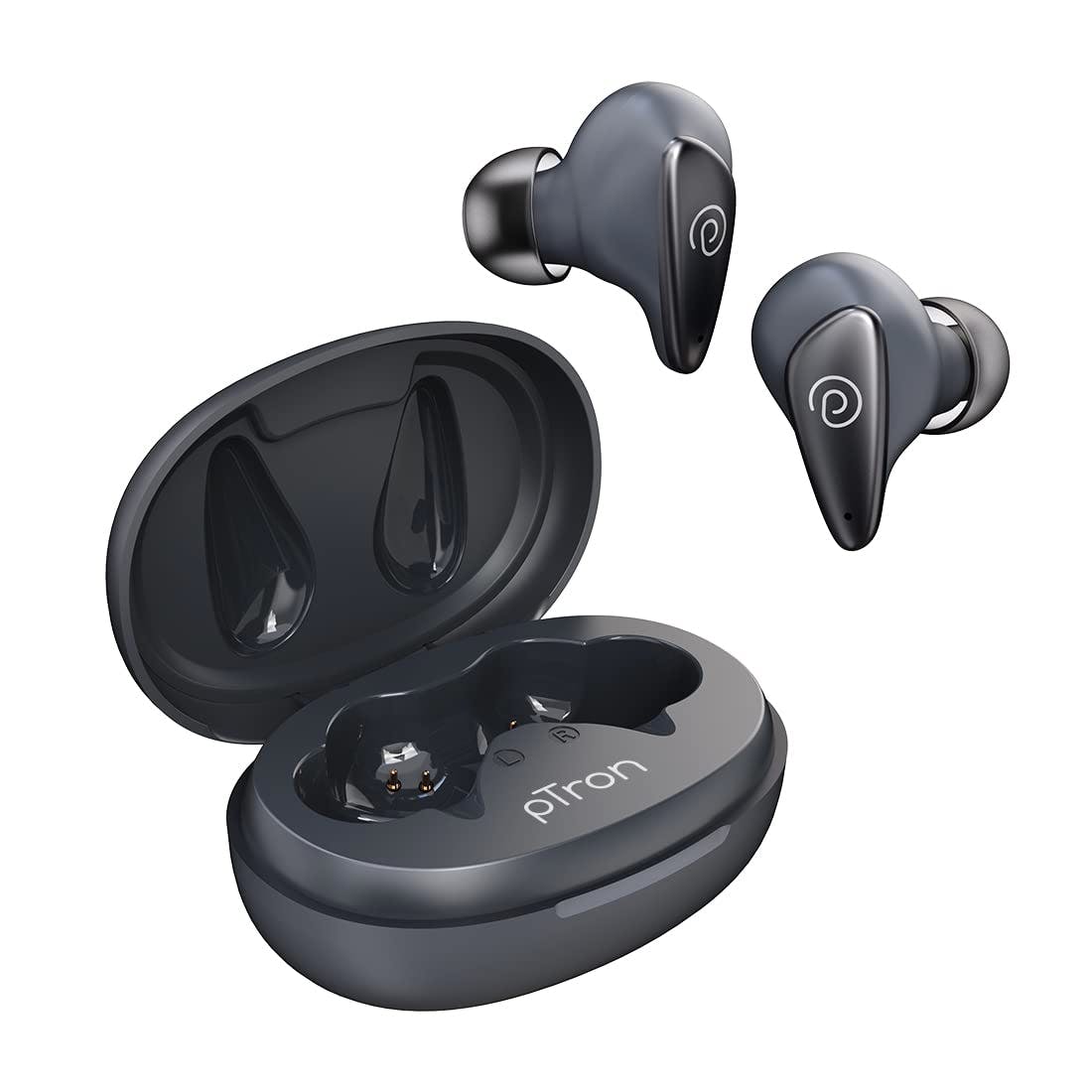 pTron Bassbuds Wave ENC Bluetooth 5.3 Wireless in Ear Earbuds
