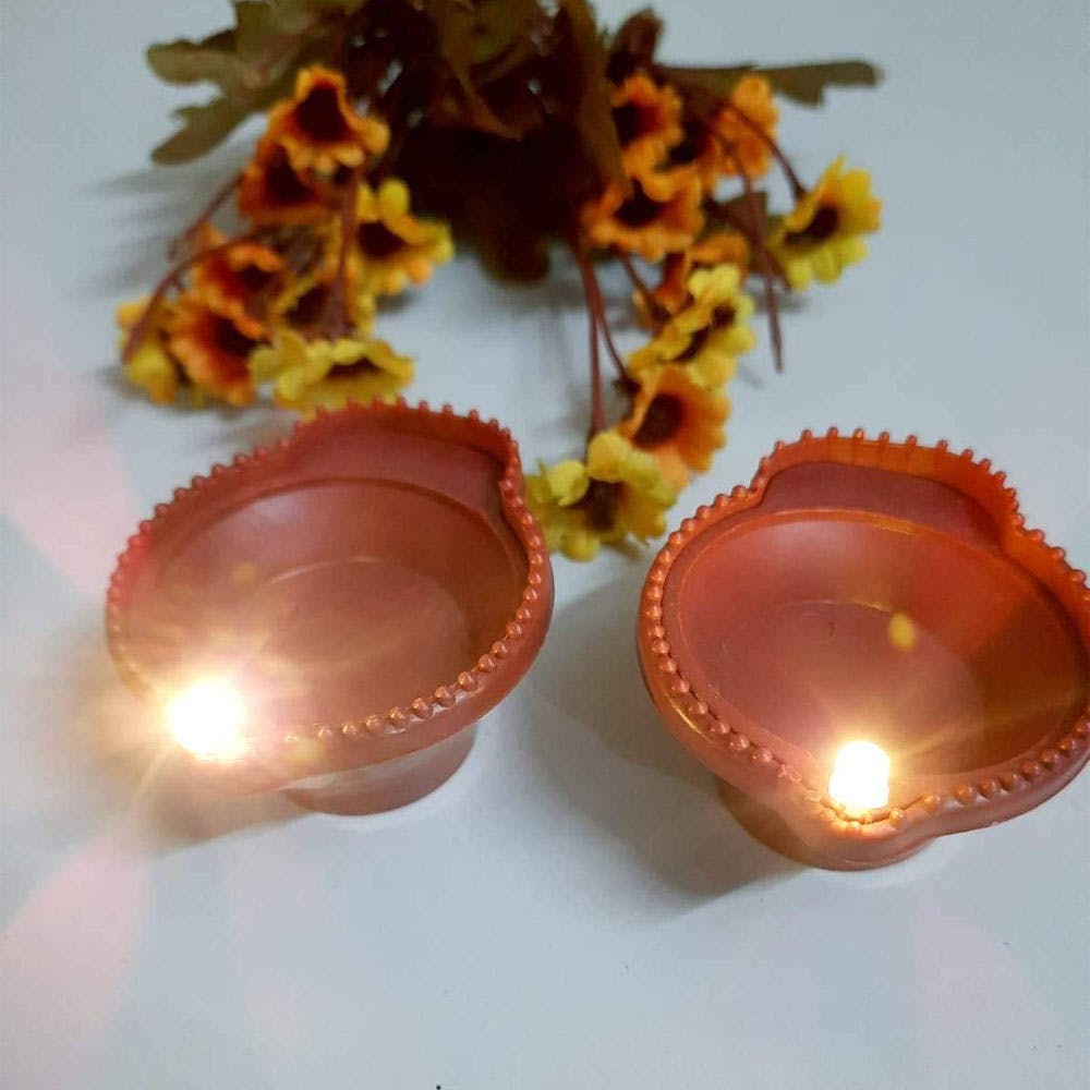 LED Water Sensor Diyas for Festival Decoration (Pack of 12)