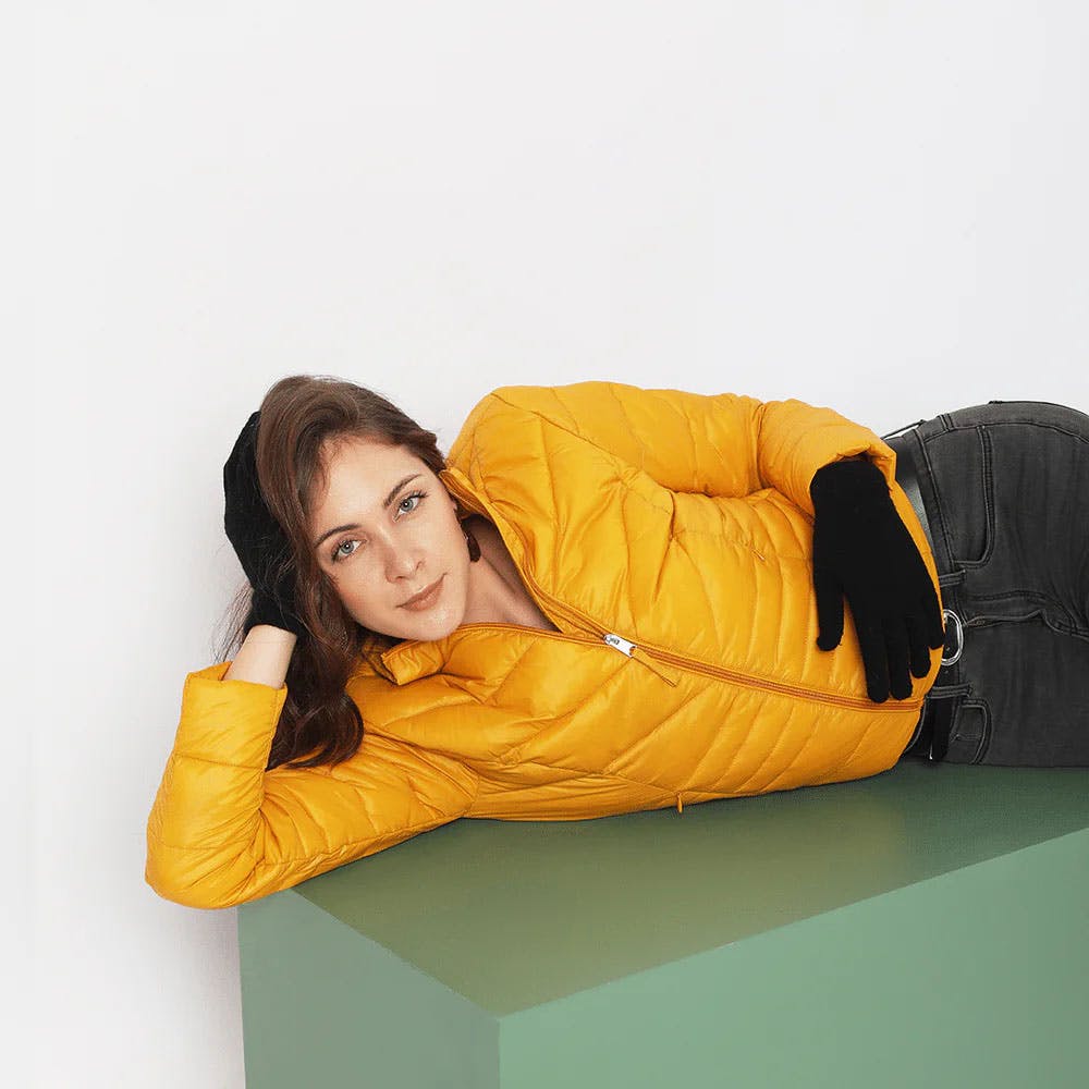 NWT Herschel Arrowwood Yellow Puffer Jacket / Women's Large | eBay