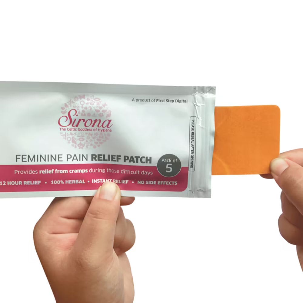 Sirona Feminine Pain Relief Patches For Period Pain & Menstrual Cramps (5 Patches)