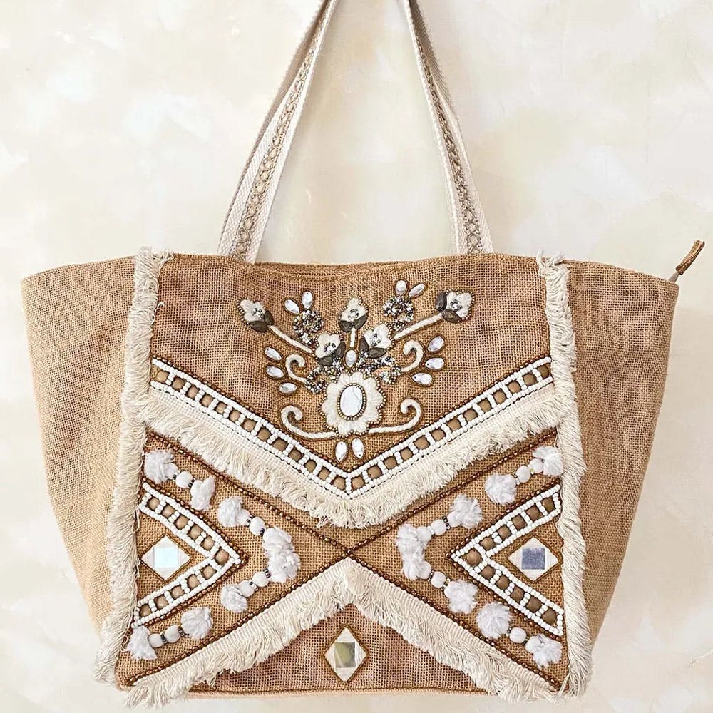 Handbag Star Mela Palma Embroidered Tote Buy Vipul Shah Bags Online