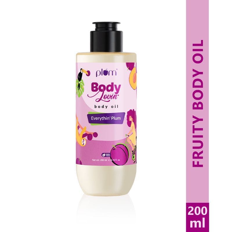 Plum Bodylovin' Everythin' Plum Body Oil, Intense Moisture + Instant Glow, Normal to Dry Skin
