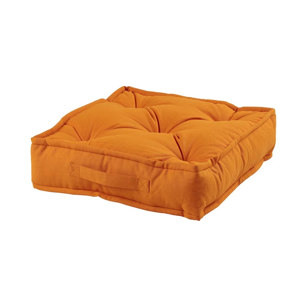 Floor cushion, orange, 45x45x10 cm (18x18x4 ")