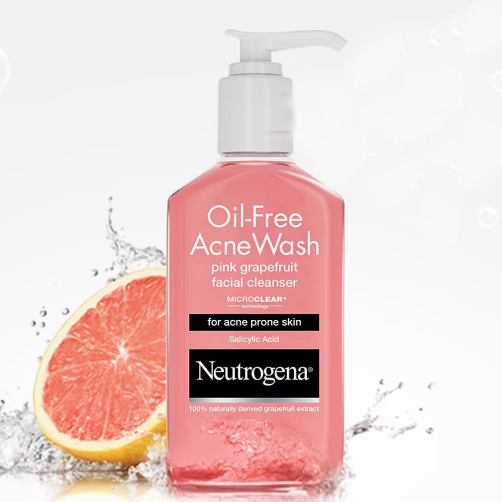 Neutrogena Oil Free Acne Face Wash Pink Grapefruit With 2.0% Salicylic Acid For Acne Prone Skin