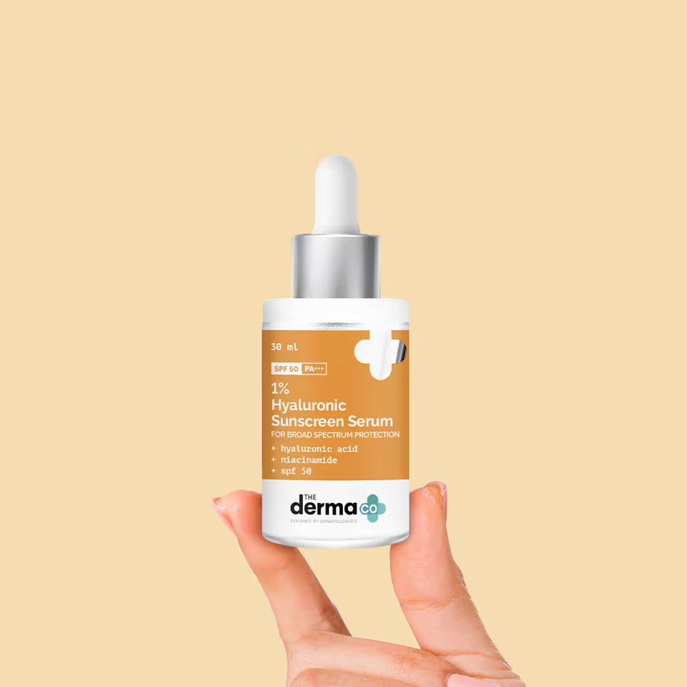 The Derma Co. 1% Hyaluronic Acid Sunscreen Serum- SPF 50 & Niacinamide For Broad Spectrum Protection