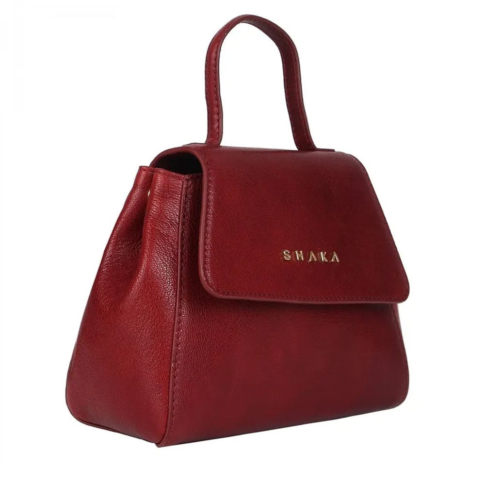 SHAKA Solid classic Maroon Handbag