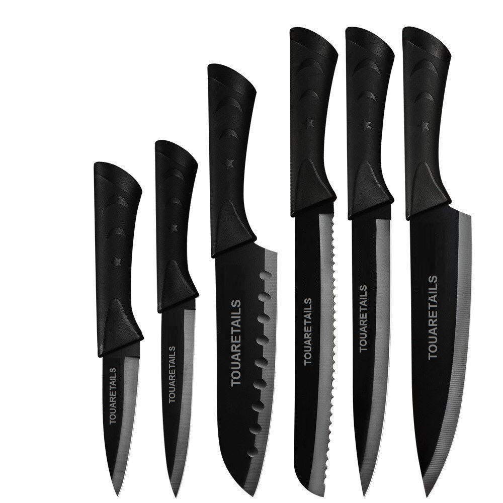 TOUARETAILS 6 Pieces Professional Kitchen Knife Set for Non-Slip Handle