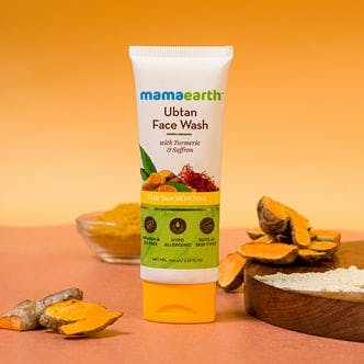 Mamaearth Ubtan Face Wash With Turmeric & Saffron For Tan Removal – 100ml
