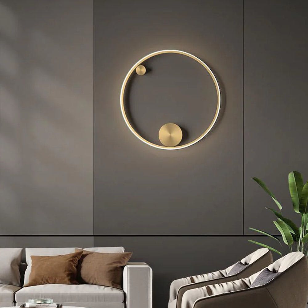 Modern Electroplated Brass Gold LED Wall Lamp